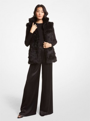 Michael Kors Shearling Vest Jacken Damen Schwarz | FS8792150