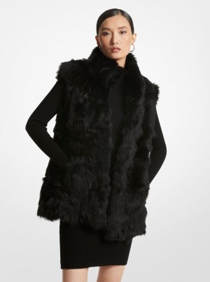 Michael Kors Shearling Vest Jacken Damen Schwarz | LF1429763