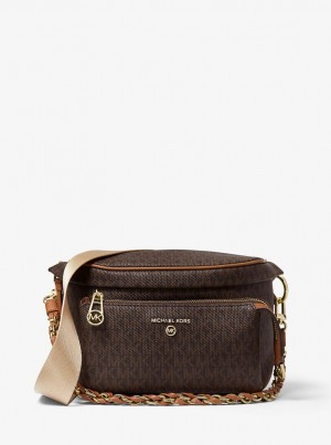 Michael Kors Slater Medium Logo Sling Pack Rucksäcke Damen Brn/Acorn | VG9316728
