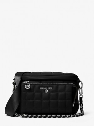 Michael Kors Slater Medium Quilted Leather Sling Pack Duffle Tasche Damen Schwarz | LQ6930421