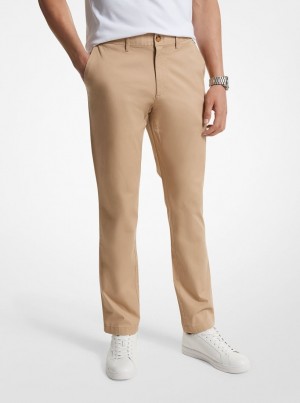 Michael Kors Slim-Fit Cotton Blend Chino Pants Hose Herren Khaki | DI3865902