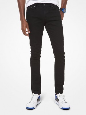 Michael Kors Slim-Fit Stretch-Cotton Jeans Hose Herren Schwarz Schwarz | XH7408936