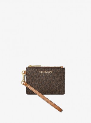Michael Kors Small Logo Coin Wristlet Wristlet Damen Braun | LC2136407