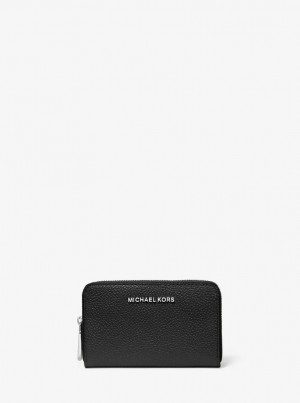 Michael Kors Small Pebbled Leather Wallet Geldbörse Damen Schwarz | GU6370421