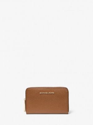Michael Kors Small Pebbled Leather Wallet Geldbörse Damen Luggage | MZ7104896
