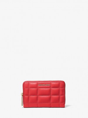 Michael Kors Small Quilted Leather Wallet Geldbörse Damen Rot | QB3918675