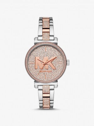 Michael Kors Sofie Pave Two-Tone Logo Watch Two-tone Damen Two Tone | CA2704569