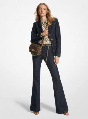 Michael Kors Stretch Denim Blazer Jacken Damen Rinse | TZ7068931