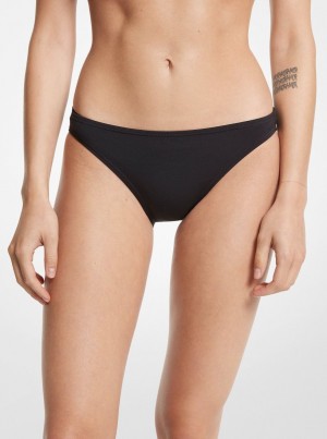 Michael Kors Stretch Nylon Bikini Bottom Bademode Damen Schwarz | XJ0941735
