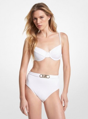 Michael Kors Stretch Nylon Underwire Bikini Top Bademode Damen Weiß | EU9832670