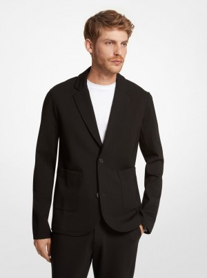 Michael Kors Stretch Ponte Blazer Jacken Herren Schwarz | XT2195673