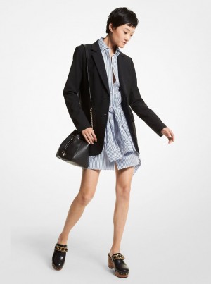 Michael Kors Stretch Wool Boyfriend Blazer Jacken Damen Schwarz | YZ8269470