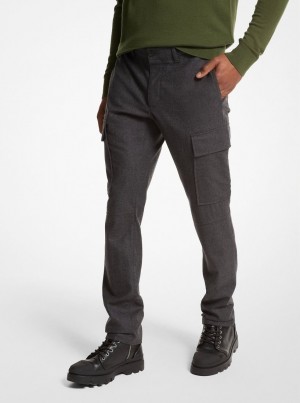 Michael Kors Stretch Wool Flannel Cargo Pants Hose Herren Grau | DP2197403