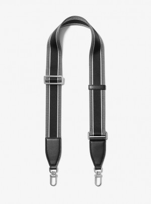 Michael Kors Striped Nylon Bag Strap Reisetasche Damen Schwarz | AP2579306