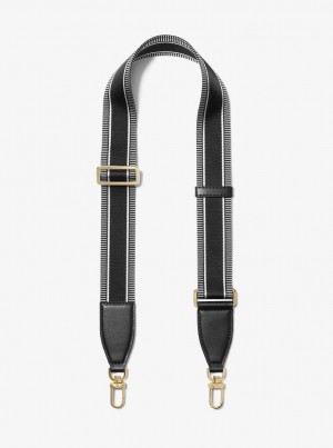Michael Kors Striped Nylon Bag Strap Reisetasche Damen Schwarz | MV4219537