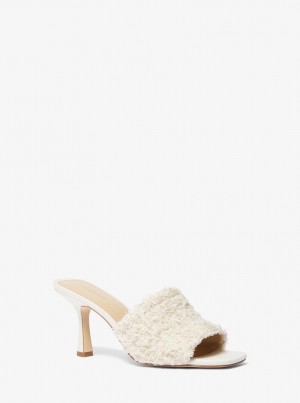 Michael Kors Tessa White Denim Mule Sandal Sandalen Damen Weiß | LG5679403