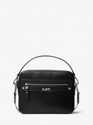 Michael Kors Varick Leather Camera Bag Umhängetasche Herren Schwarz | KC7632104