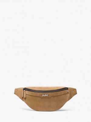 Michael Kors Varick Small Suede Belt Bag Umhängetasche Herren Braun | EI0861273