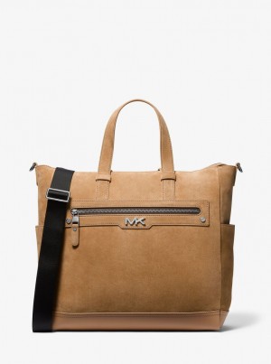 Michael Kors Varick Suede Tote Bag Duffle Tasche Herren Braun | KG8156379