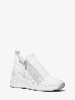 Michael Kors Willis Stretch Knit Trainer Sneakers Damen Weiß | NX7461382