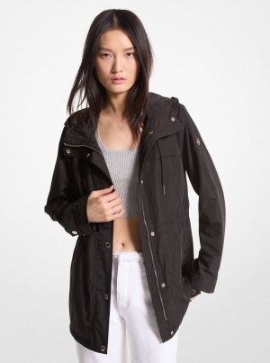 Michael Kors Woven Hooded Anorak Jacken Damen Schwarz | GH9731865