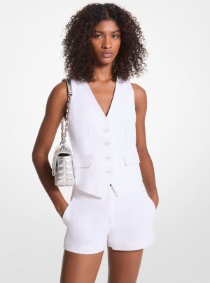 Michael Kors Woven Vest Jacken Damen Weiß | AL9483750