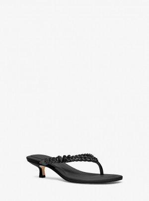 Michael Kors Zaza Kitten Sandal Sandalen Damen Schwarz | BY1745206