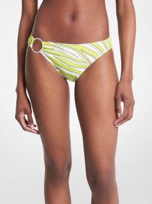 Michael Kors Zebra Print Bikini Bottom Bademode Damen Brt Limeade | IR9658132