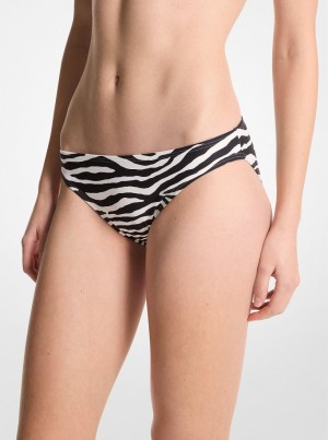 Michael Kors Zebra Print Bikini Bottom Bademode Damen Schwarz | OY3285196